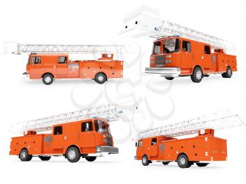 Royalty Free Clipart Image of Firetrucks