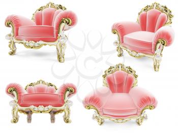 Royalty Free Clipart Image of Armchairs