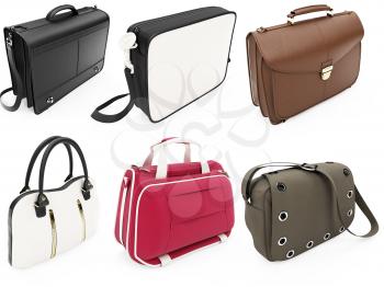 Royalty Free Clipart Image of a Collection of Handbags