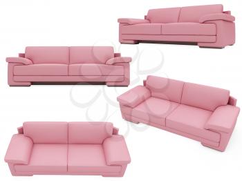 Royalty Free Clipart Image of a Bunch of Couches