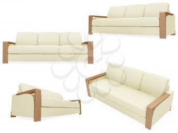 Royalty Free Clipart Image of a Bunch of Couches