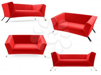 Royalty Free Clipart Image of a Bunch of Couches