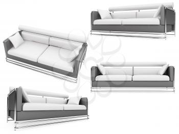 Royalty Free Clipart Image of a Bunch of Couches