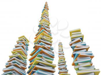 Royalty Free Clipart Image of Stacks of Books