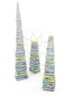 Royalty Free Clipart Image of Stacks of Books