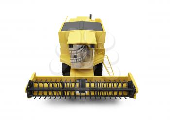 Royalty Free Clipart Image of a Combine Harvester