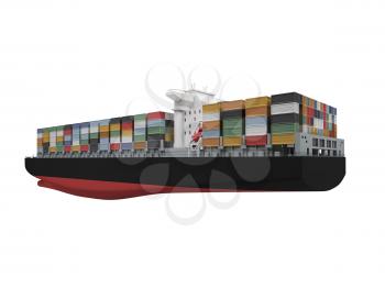 Royalty Free Clipart Image of a Container Ship