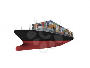 Royalty Free Clipart Image of a Container Ship