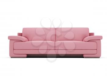 Royalty Free Clipart Image of a Pink Couch