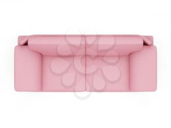 Royalty Free Clipart Image of a Pink Couch