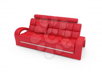 Royalty Free Clipart Image of a Red Couch