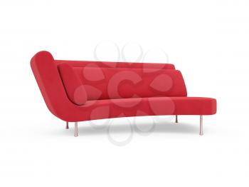 Royalty Free Clipart Image of a Red Couch