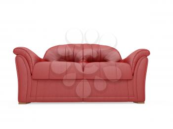 Royalty Free Clipart Image of a Red Couch