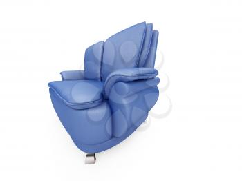 Royalty Free Clipart Image of a Blue Couch