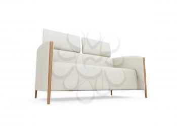 Royalty Free Clipart Image of a White Couch