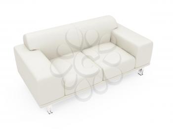 Royalty Free Clipart Image of a White Couch