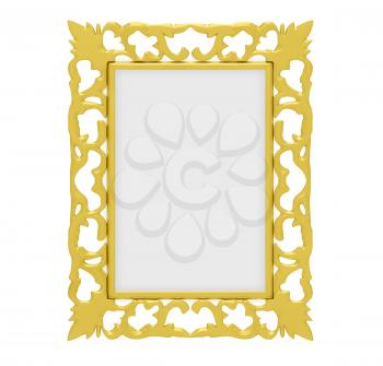 Royalty Free Clipart Image of a Gold Frame
