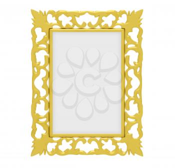 Royalty Free Clipart Image of a Gold Frame