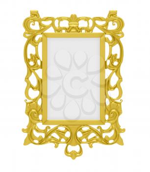 Royalty Free Clipart Image of a Gold Frame