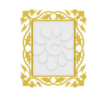 Royalty Free Clipart Image of a Gold Frame
