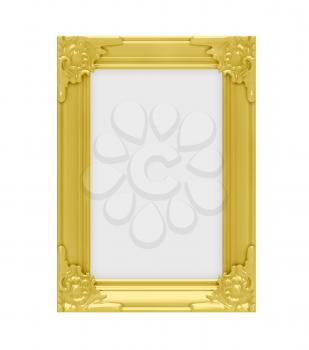 Royalty Free Clipart Image of a Gold Frame