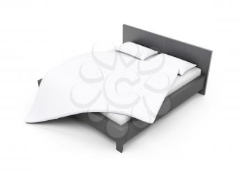 Royalty Free Clipart Image of a Bed