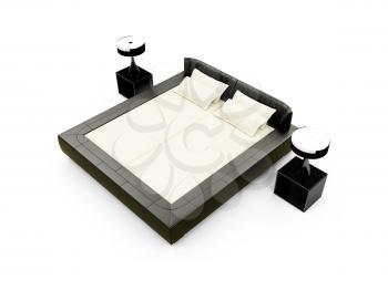 Royalty Free Clipart Image of a Bed