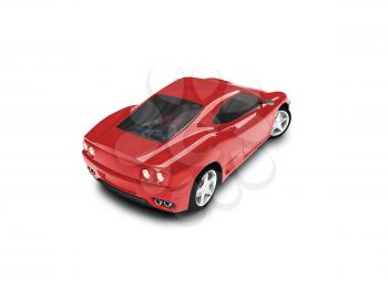 Royalty Free Clipart Image of a Red Ferrari