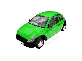 Royalty Free Clipart Image of a Green Car