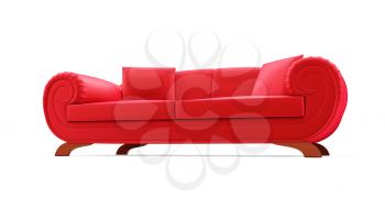 Royalty Free Clipart Image of a Red Couch