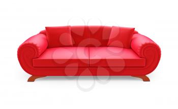 Royalty Free Clipart Image of a Red Couch