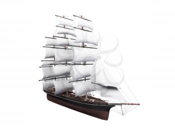 Royalty Free Clipart Image of a Sailing Ship