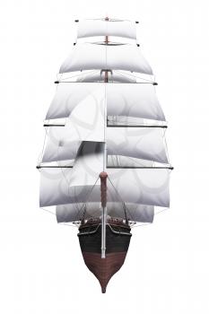 Royalty Free Clipart Image of a Sailing Ship