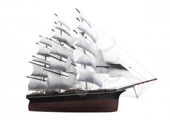 Royalty Free Clipart Image of a Sailing Ship