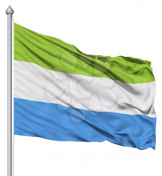 Royalty Free Clipart Image of the Flag of Sierra Leone