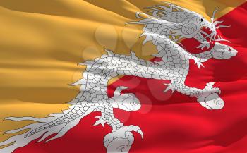 Royalty Free Clipart Image of the Flag of Bhutan