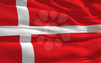 Royalty Free Clipart Image of the Flag of Denmark