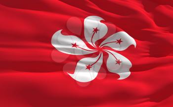 Royalty Free Clipart Image of the Flag of Hong Kong