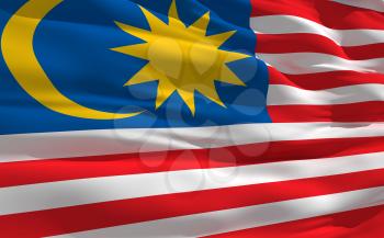 Royalty Free Clipart Image of the Flag of Malaysia