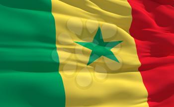 Royalty Free Clipart Image of the Flag of Senegal