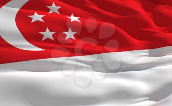 Royalty Free Clipart Image of the Flag of Singapore