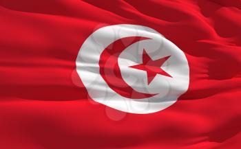 Royalty Free Clipart Image of the Flag of Tunisia