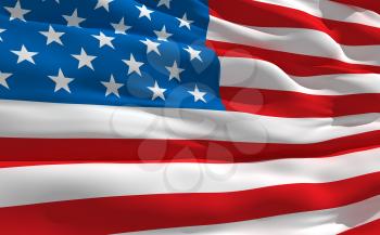 Royalty Free Clipart Image of an American Flag