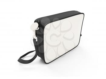 Royalty Free Clipart Image of a White Handbag