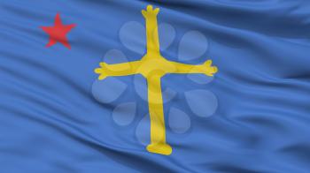 Asturian Nationalistic Flag, Closeup View, 3D Rendering