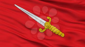 Chimay City Flag, Country Belgium, Closeup View, 3D Rendering