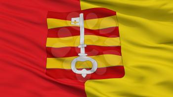 Lessines City Flag, Country Belgium, Closeup View, 3D Rendering