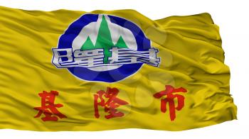 Keelung City Flag, Country China, Isolated On White Background, 3D Rendering