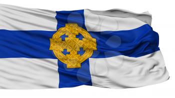 Church In Wales Isolated Flag With White Background, 3D Rendering