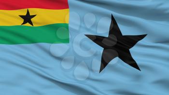 Civil Air Ensign Of Ghana Flag, Closeup View, 3D Rendering